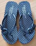 Granatowe japonki George 38 koturna wysokie