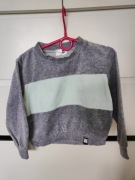 szara bluza dla dziewczynki zielony pasek Label 110 cm