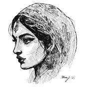 Portret Hinduski, Shen Ji, A4, 2025