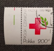 Polska Fi 3082 kas. lewy margines 70. rocznica powstania PCK nr 40
