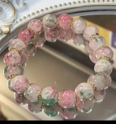 Romantyczna vintage bransoletka z koralików kwiat wiśni