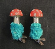 Bombki choinkowe grzybki na klipsie vintage ozdoby na choinkę retro prl