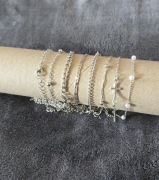 Zestaw 8 bransoletek srebrnych Punk / Goth – komplet na prezent