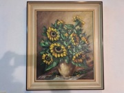 Obraz olejny na płótnie słoneczniki sygnowany 