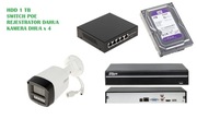 zestaw monitoringu DAHUA | 4 x kamera | rejestrator | HDD 1TB | switch