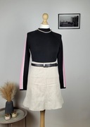 Czarna bluzka damska z długim rękawem crop top H&M S 36 na wiosnę i lato