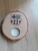 Fc Barcelona świecznik drewniany. 