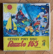 Smurfy Cztery Pory Roku Puzzle 165 Stare Vintage Kolekcjonerskie PRL