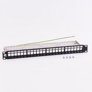 Patch panel keystone 19" 24 porty FTP z półką