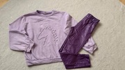 Dres bluza legginsy fioletowy unicorn 134 9l wygodny jesień zima