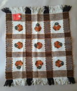 Nowy  Kilim (serweta) CEPELIA 75x75 – Wełna i Len, PRL z Metką