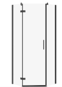 Kabina pięciokątna Cersanit Jota 80x80 czarna lewa