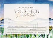 Voucher sklep artystyczny obrazy akwarela olej na płótnie biżuteria gadżety