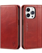 Etui portfel skóra do iPhone 15  z zabezpieczeniem RFID