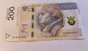 Banknot obiegowy 200zl Seria AY
