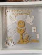  Pamiątka I Komunii Świętej ramka 3D handmade prezent