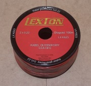 kabel przewód głośnikowy Lexton 2x0,22mm do taśm LED LX K623 rolka 100m