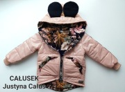  Beżowa kurtka kaptur myszka Miki CAŁUSEK r.62  
