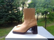 Wysokie buty botki damskie rozmiar 42 43 skóra naturalna
