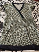 Czarna zielona sukienka we wzór Red herring 46 XXXL 