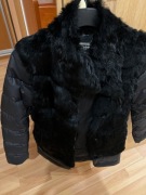 Kurtka Ochnik puch i futro S czarna 