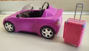 Różowy Kabriolet Barbie + stylowa walizka podróżna