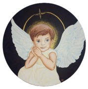 Anioł pamiatka komunia, chrzest - obraz na drewnie