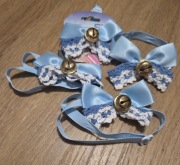 Obroża ozdobna MUSZKA na urodziny święta kokardka NIEBIESKA dla psa kota