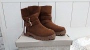 botki NEXT zamsz 39 nowe wkładka 25,5 cm