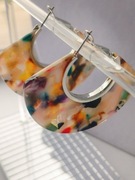 Kolczyki wachlarze brąz beż + kolorki