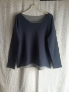 Granatowa dresowa krótka bluzka/bluza, r. S