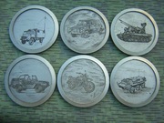 Podstawki pod piwo militarne 6 szt.