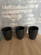 Doniczki donice plastikowe ciemny szary (3 sztuki)