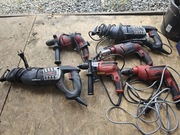 Zestaw 6 elektronarzędzi – 2 piły szablowe + 4 wiertarki – 100% sprawne