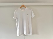 ELEGANCKI T-SHIRT TOMMY HILFIGER | BIAŁY S | KLASYKA DO SZAFY