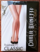 Rajstopy czarne Carla Bonetti rozmiar 3 (3 sztuki)