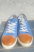 Skórzane trampki/sneakersy LASOCKI, r. 38, niebieskie z brązem, stan bdb