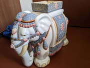 Ozdoba ogrodowa : duży słoń ceramiczny 40x55 cm USZK.