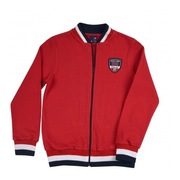 Prezent na Święta Bluza chłopięca długi zamek czerwona roz. 128