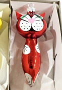 Bombki choinkowe szklane 1 szt czerwonyKOTEK kształtka retro jak prl koty