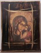 Ikona wykonana na  desce, Decoupage. 