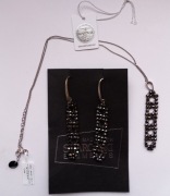 KOMPLET SWAROVSKI ELEMENTS KOLCZYKI NASZYJNIK 