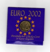 Niemcy - okolicznościowa moneta 1 centa - pozłacana