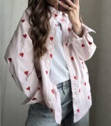 Koszula jeansowa denim serca wiśnie 
