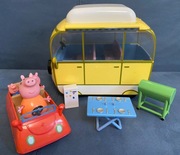 Świnka Peppa SUPER ZESTAW! kamper, 3figurki, lodówka, grill, stolik, auto