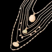 Naszyjnik złoty layered 6w1 perłowy minimalist pearl gold necklace