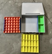 Sortimo Metalowa walizka transportowa KM330 z 50 pojemnikami vintage