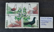 3363-3366** 3363-66** - Gołębie hodowlane czwórka 1994 r.