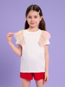T-shirt z haftowanymi kwiatami r 116