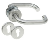 Klamko-klamka dwustronna DORMA PURE 8100 okrągłe rozety + rozety PZ